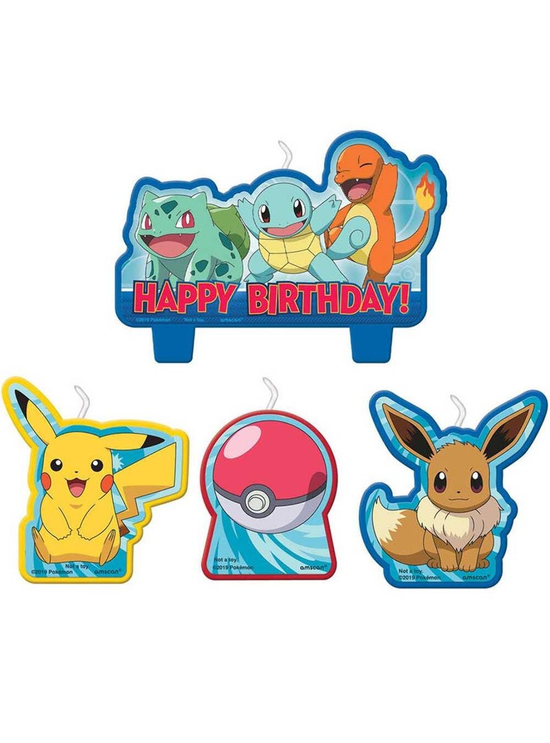 Amscan Pokemon Birthday Character Candle Set - 4 pcs, 172408